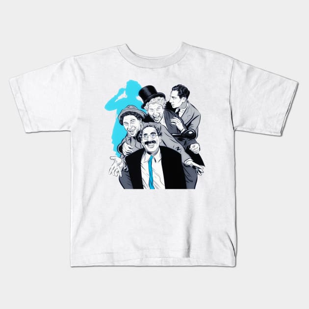 The Marx Brothers - An illustration by Paul Cemmick Kids T-Shirt by PLAYDIGITAL2020